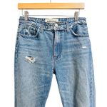Reformation  Cropped Cigarette savu jeans Distressed Ripped Knee Denim Light Wash Photo 2