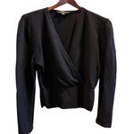 St. John Women's navy blue Wrap Sweater Top Size M Long Sleeve Casual Photo 9