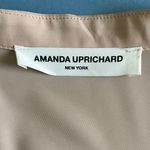 Amanda Uprichard Lori Blush Neutral Chiffon Button Down Short Sleeve Blouse Photo 4