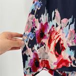 Kate Spade  Blue Red Watercolor Floral Silk Sleeveless V-neck Relaxed Fit Top 4 Photo 4