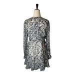 IRO  Dress Women Small Ivory Black Chiffon Floral Print Long Sleeve Mini‎ Photo 1