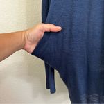 ZARA  Collection 100% Linen Navy Blue Open Front Cardigan, Sz Medium Photo 3