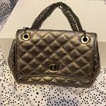 Ann Taylor Gray Silver Quilted Shoulder Bag Photo 0