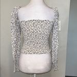 Reformation Pinto Long Sleeve Blouse, white/blue floral print Photo 5