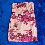 Pretty Little Thing Fuchsia Bandeau Embroidered Lace Bodycon Dress Photo 2