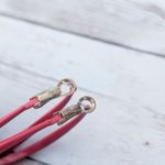 Vintage Stud Earrings Elongated Red Twisted Hoops 2" Large Photo 7