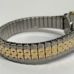 Milan vintage women’s quartz analog silver gold tone date watch 25mm blue dial Photo 4