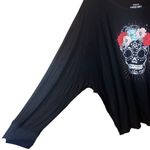 Torrid super soft knits 3X women’s Skull Black floral print long dolman sleeve t Photo 6
