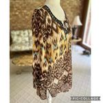Club Z Animal Print Brown Multi Sequin Swim Beach Coverup L Tan Size L Photo 13