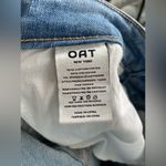 OAT New York Light Wash Denim Maxi Skirt Size 6/28 Slit Front Pockets Button Fly Blue Photo 5