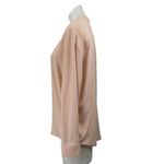 Mango MNG Women's Pink V Neck Long Sleeve Button Up Shirt Blouse Top Size 8 Photo 1