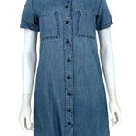Madewell  Women’s Chambray Frayed Hem Button Down Shirt Dress Women XXS Photo 1