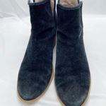 Hinge Black Suede Open Split Side Ankle Booties Photo 3