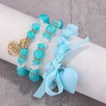 3pcs Heart Decor Beaded Bracelet Photo 4