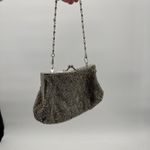 La Regale Vintage  Silver Beaded Clutch Bag Evening Satin Small Photo 12