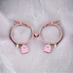 2pcs Cute Cartoon Pink‎ Ghost Bracelet Set Hand Rope With Magnetic Suction Pink Photo 0