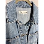 ZARA  SS25 Denim Mini Shirt Dress with Braided‎ Belt Size Large Photo 7