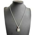 EAS Sterling Silver & 14kt Yellow Gold Cushion Cut Green Amethyst Necklace, 18” Photo 0