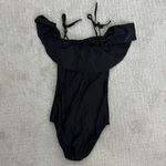 ALBION FIT Albion “the wave” one piece black swimsuit ruffle sleeve off the shoulder Photo 6