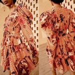 Ulla Johnson  Oni Garden Rose Floral Silk Tiered Puff Long Sleeve Mini Dress Sz 0 Photo 5