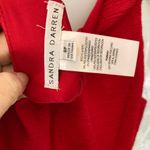 Sandra Darren Red sleeveless dress with beaded collar and zip back 8  Photo 2