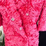 Moschino  COUTURE Long Faux Teddy Fur Jacket,‎ Italian, FUCHSIA, Size 4, NWT Photo 6