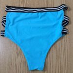 SheIn B3 New Swimsuit High Waist Strappy Bikini Bottoms Black Blue Small Photo 3
