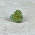 VTG Y2K Steppie Co. Wooden Heart Adjustable Ring Mint Green Whimsical Handmade Photo 2