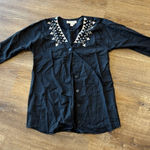 Saltwater Luxe  Black Mini Dress with Gold Accents Photo 0