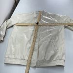 Maeve‎ Jacket Womens Large Ivory Marbled Oversized Faux Leather Bomber Anthro Photo 8