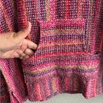 Boho Multicolor Striped Women's Artisanal Rug Hoodie L Pink Size L Photo 3