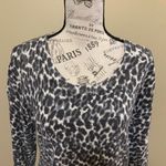 Merona Gray Animal Print Long Sleeve Sweater Top Photo 4