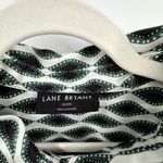 Lane Bryant  22/24 Geometric Satin Button Down Blouse Black Green Plus Size Top Photo 1