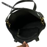 Madewell  The Medium Transport Black Leather Open Tote Bag Photo 3