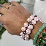 Handcrafted Pink Glass Pearl with Purple AB Crystal Beads Photo 4