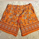 J. JILL Zinnia Orange Floral Tie Waist Boho Wide Leg Shorts Women’s Small💛 Photo 8