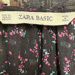 ZARA  long sleeve pink floral sheer mini dress with double lining Photo 2