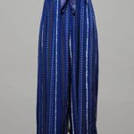 Flying Tomato blue striped cutout wide leg jumpsuit size xs Photo 0