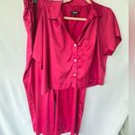 EXPRESS  Satin Wide Leg Pajama Set Women’s size XL in raspberry pink. Like new! Photo 0