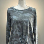 Jane and Delancey Gray Camo Twist Hem L/S Top Size M EUC Photo 0