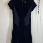 Club Monaco  Kiona Wool Blend Pencil Navy Blue V-Neck Dress Size 4 Corporate Photo 0