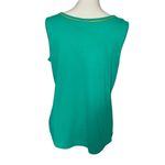 Quacker Factory Womens Two Piece Set Tank Zip Up Jacket Size M Rhinestones Green Photo 2