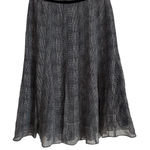 Jones New York Vtg Y2K Size 6P 100% Silk Chiffon Velvet Flounce Skirt Black Gray Photo 0