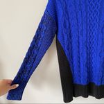 Metaphor Cable Knit Sweater Color Block Black & Blue Women's Small Photo 2