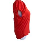 Lucky Brand Deep Rust Orange Loose Fit Ruched Cap Sleeve Rayon Top XS NWT Photo 1