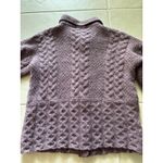 Vintage Sweater Womens Small Purple Wool Cable Knit England Nautical Preppy Photo 3