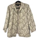 DT Collection | M | beige floral brocade blazer jacket satin romantic floral Size M Photo 0