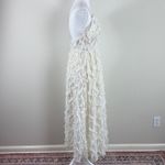 J.‎ ING Cream Lace Shag Strappy Open Back MIDI Dress Size Medium Photo 4