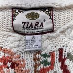 Tiara International Vintage Chunky Sweater Medium‎ Cottagecore Indie Granola Patchwork Knit Floral Photo 6