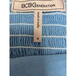 BCBGeneration Blue Ruffle Sleeve Embroidered Floral Eyelet Blouse Crop Top Sz M Photo 2